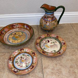 Danna Cullen Design "Chanticleer" painted pottery